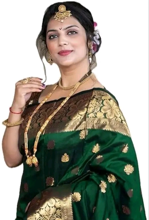 Party Bear Green Banarshi Saree 