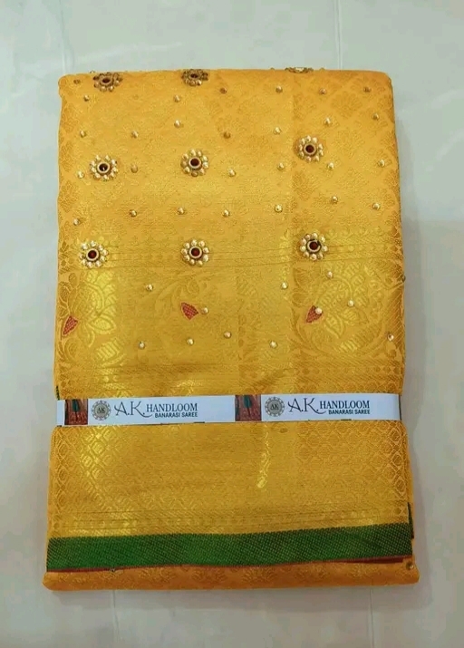 Banarshi Light Yellow Silk Saree 